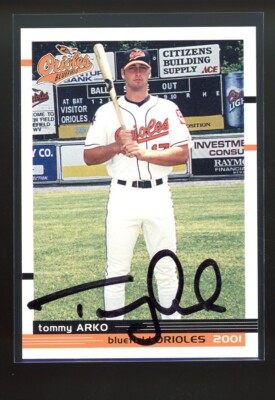 2001 Bluefield Orioles TOMMY ARKO Signed Card autograph auto ABILENE, TX