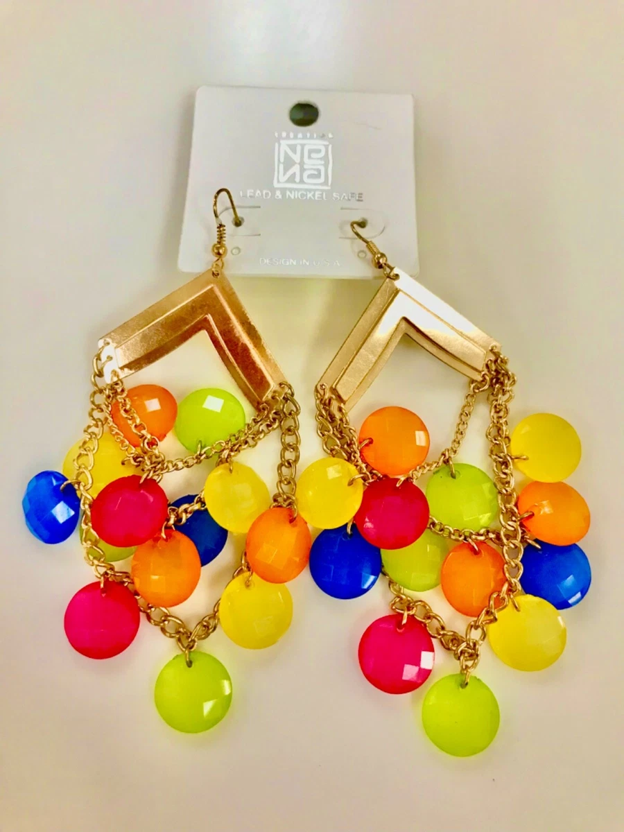 Big colourful earrings outlet