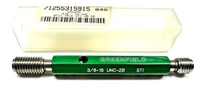 Thread Plug Gage - STI - 3/8 - 16 - 2B  GO & NO GO, GREENFIELD (ITEM# 155E