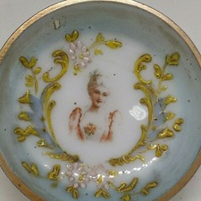PIATTO VINTAGE OPALINO PICCOLA CIOTOLA SIGNORA FRANCESE RITRATTO EUROPA FINE XIX SECOLO