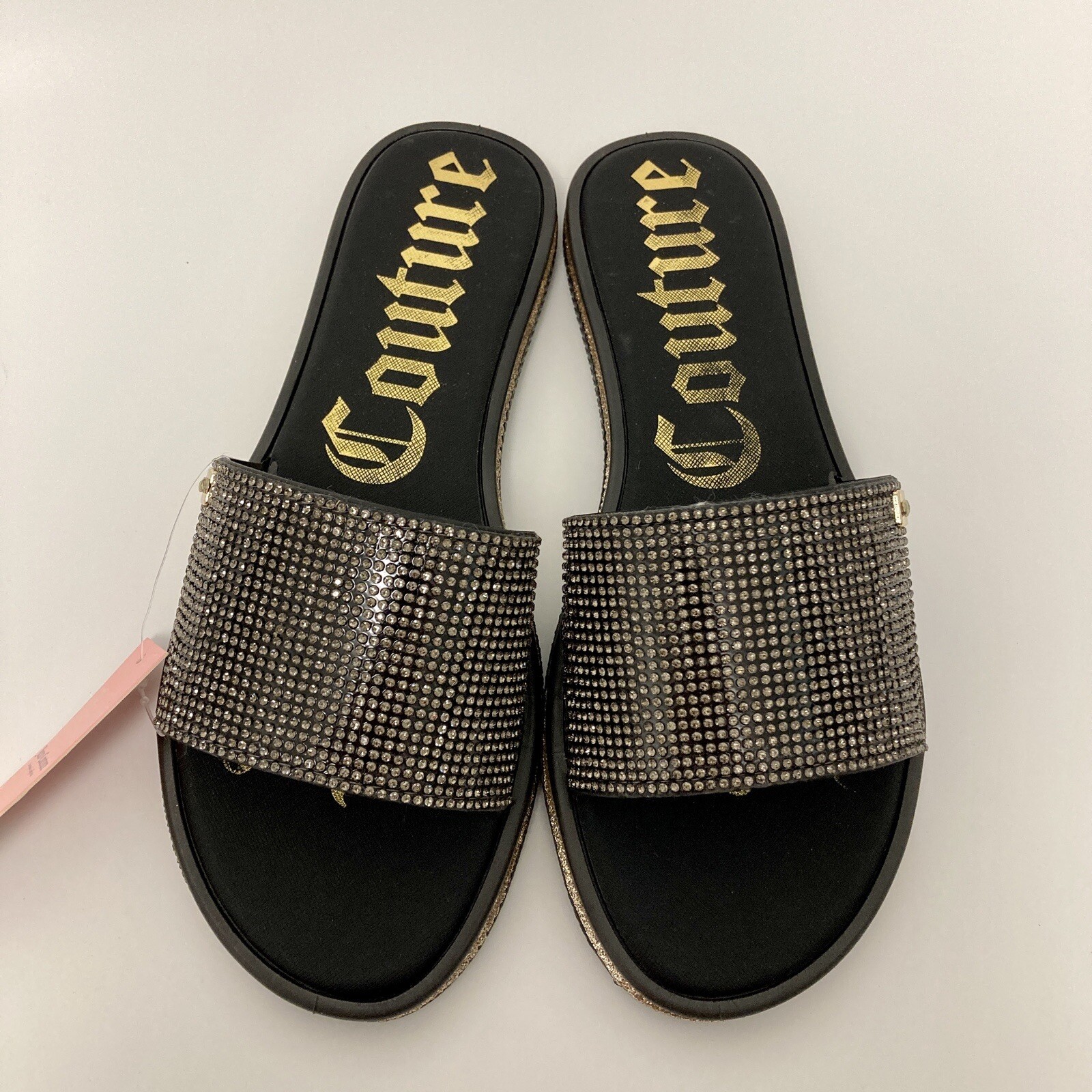 PANTOFOLA D’ORO SANDALI FLOP FLOP JUICY JUMMY 10 M SCIVOLI CRISTALLO NUOVI CON ETICHETTE ORO NERO