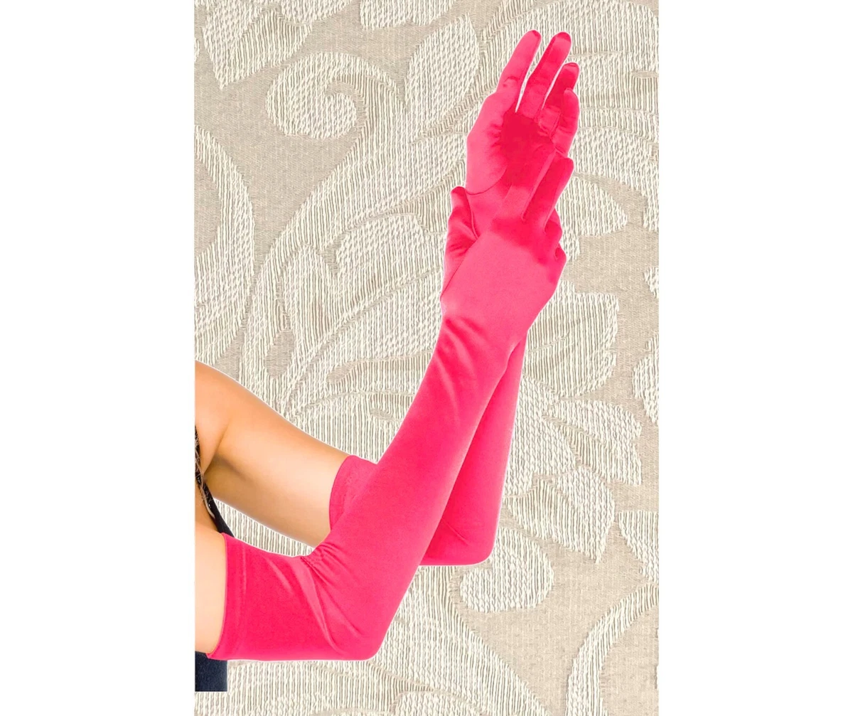 Wedding Gloves for Women - Full Long Satin with Finger Coverage for Bridal Party and Dance