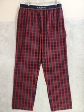 Lacoste Men's L Burgundy Check Pajama Sleepwear