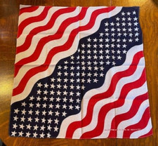 Vintage Unused NOS American Flag Cotton Bandana Stars Stripes 1980s Patriotic