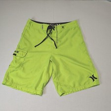 Hurley Neon Green Board Shorts Swim Trunks Men's size 30