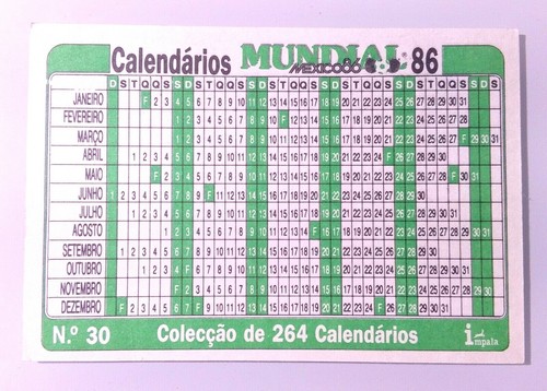 MARADONA ~ ARGENTINA ~ MEXICO WORLD CUP 86 ✱ VTG Soccer Pocket Calendar Card - Picture 2 of 3