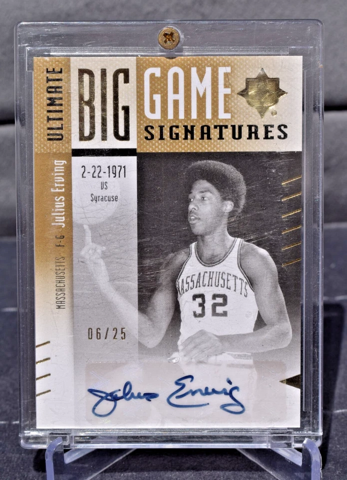 2010 Upper Deck Ultimate Big Game Signatures Julius Erving Massachusetts AUTO/25 - Image 2 of 4