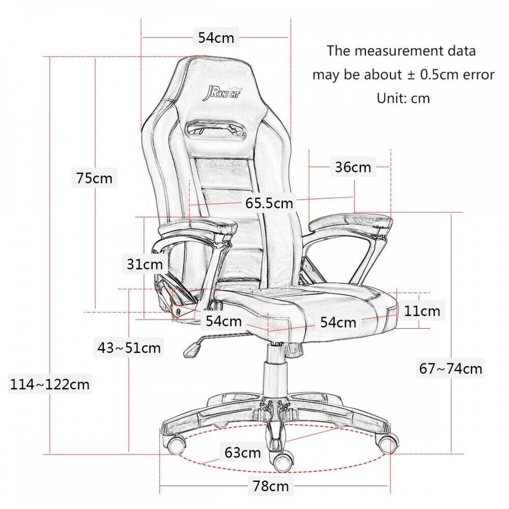 Gaming Office Chair Racing Executive Footrest Computer Seat PU Leather