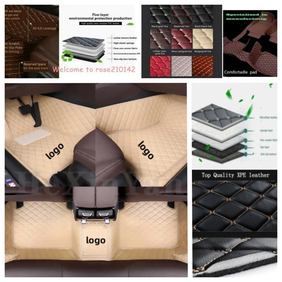 New For BMW M5 2018-2021 Car Floor Mats Luxury Foot Pads Leather Carpets Liners - Image 2 of 4