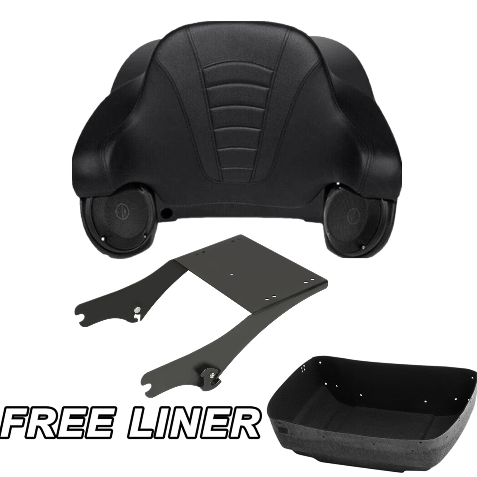 King Trunk Pad Mount Rack Speakers Fit For Harley Electra Glide 97-08