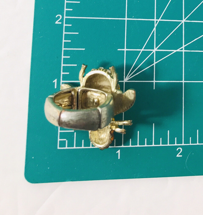 Bumble Bee Rhinestone Stretch Ring Expandable Ban… - image 5