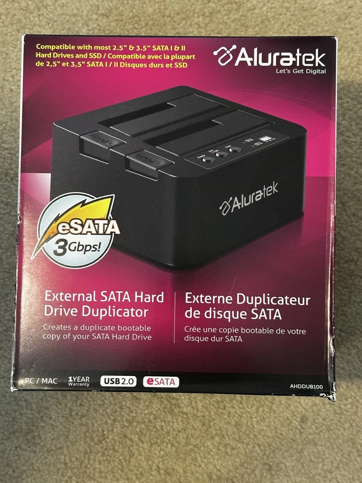 Aluratek USB 2.0 Standalone Duplicator Dock for 2.5/3.5" SATA SSD/HDD Drives New - Image 4 of 4