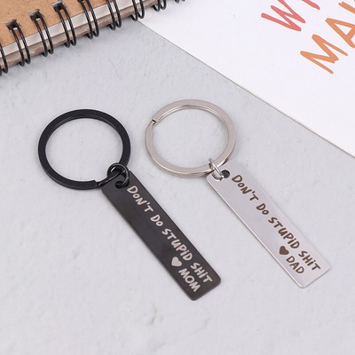 2Pcs Funny Keychain For Teen From Mom Dad Don't Do Stupid Shit Keychain Gag Gift