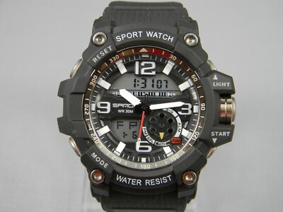 Samoa Sport Watch Men Analog Digital 50mm Multifunction Alarm Chrono New Battery