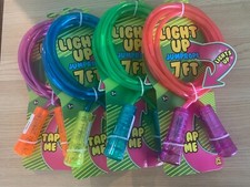 Light Up 7 Ft Kids Jump Rope, Four Colors, Set of 4, Party Favors, 5 , New