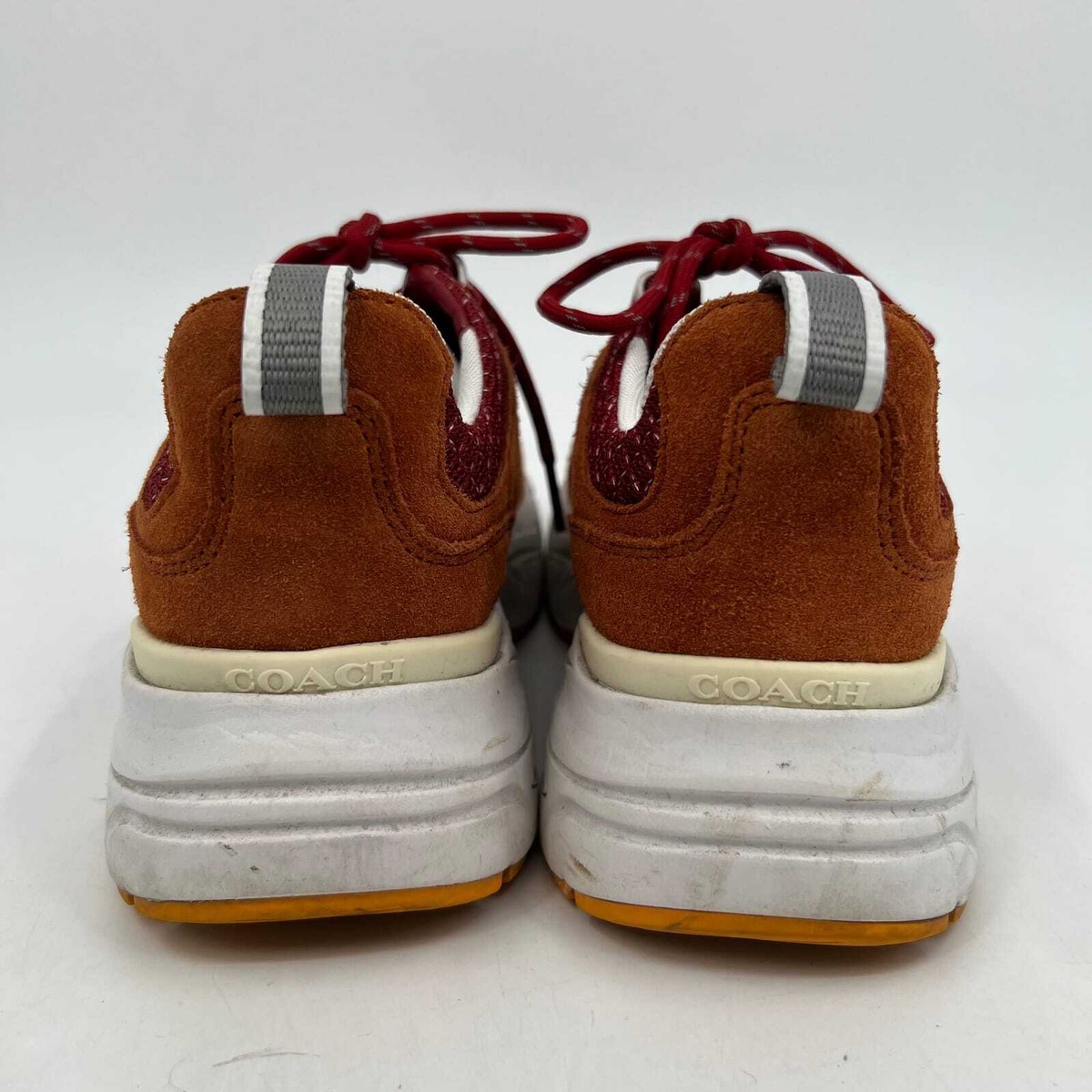 COACH オレンジ スエード ハイヒール 7.5 Coach Orange Red Suede Chunky Sneakers | Women's 9, Men's