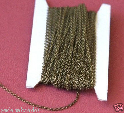 6ft Antiqued Brass round cable chain 1.5mm 