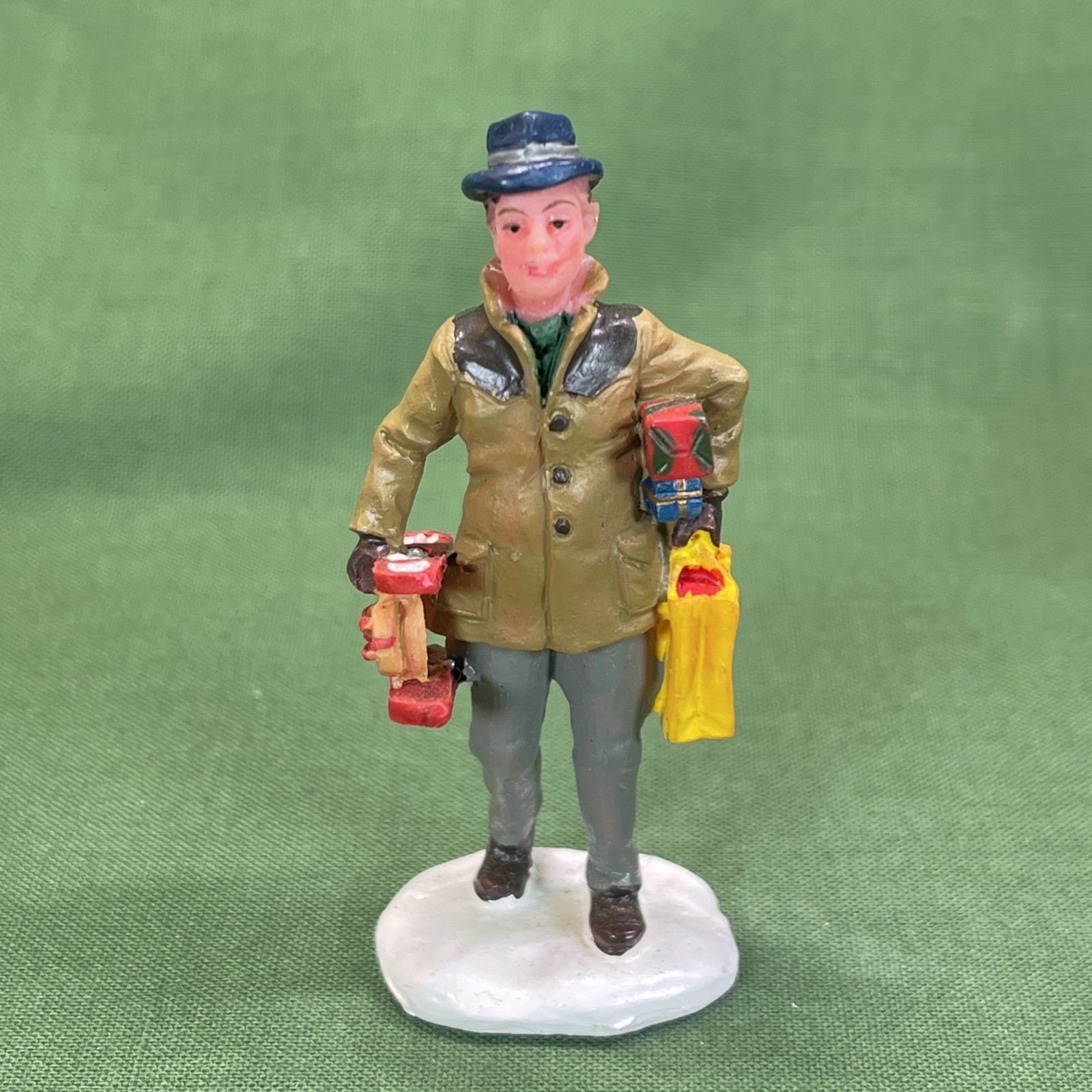 Lemax Village "THE NEW SLED" Man & Gifts Christmas Figure 1999 #92346 RETIRED