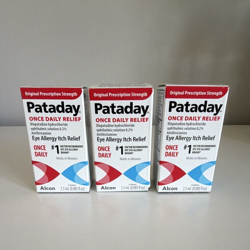 Pataday Once Daily Eye Allergy Itch Relief Drops 0.2% 2.5 mL Lot of 3