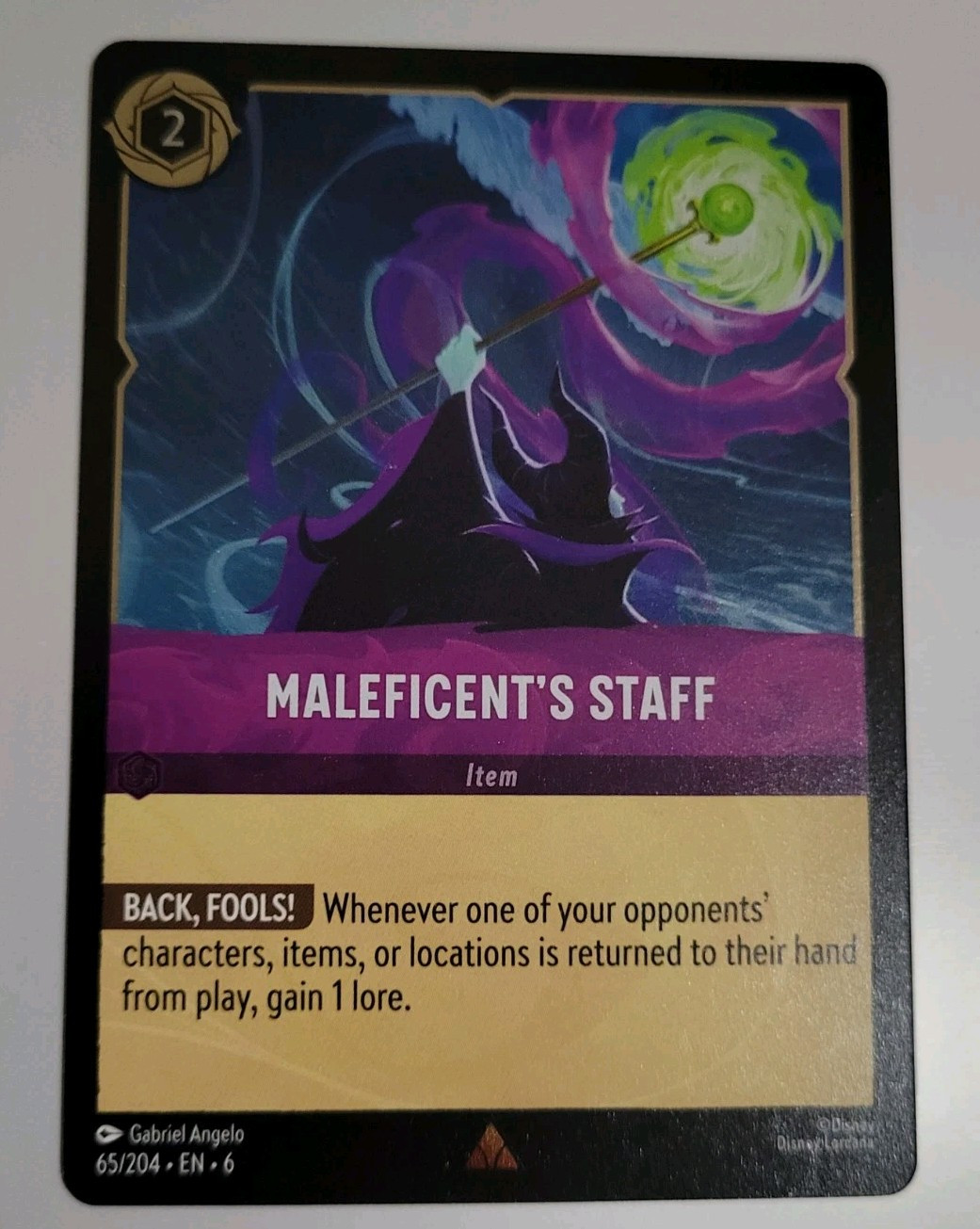 Disney Lorcana TCG - Azurite Sea: Maleficent's Staff (065/204) - Rare - NM