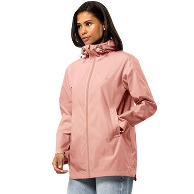 Jack Wolfskin Damen Desert Wind Hooded Windproof Jacke Mantel - Rose Dawn