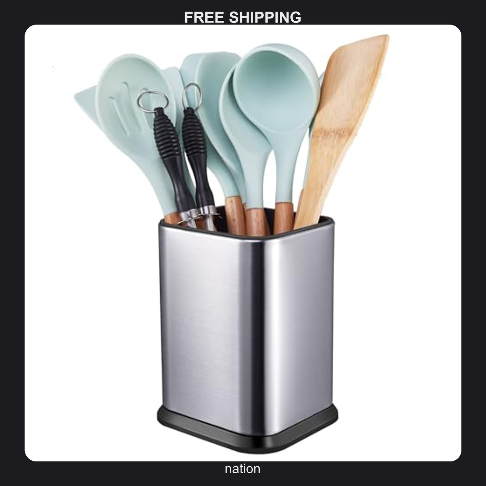 Stainless Steel Kitchen Utensil Holder for Countertop Storage
