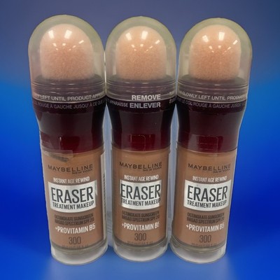 Maybelline Instant Age Rewind Eraser 300 Medium Beige Foundation Lot Of 3
