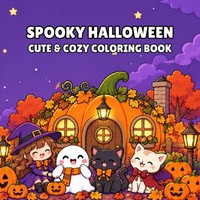 Halloween Malbuch FüR Kinder & Erwachsene, 40 Szenen, Geister, Katzen, KüRbisse