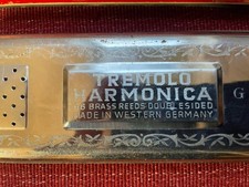 Tremolo Harmonica With 96 Brass Reeds Doublesided. Made In West Germany.