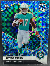 2021 Panini Mosaic - Jaylen Waddle #308 Reactive Blue Mosaic (RC)