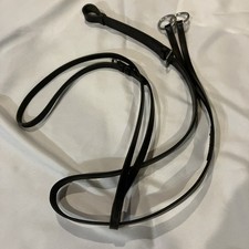 NEU SCHWARZ LEDER LAUF MARTINGAL, PONY GR&Ouml;SSE, rostfreie farbige Schnallen, Sprung