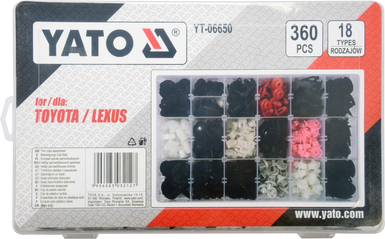 Fits YATO NARZ�DZIA YT-06650 TRIM CLIPS ASSORTMENT TOYOTA/LEXUS 360  ⭐UK Stock⭐