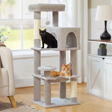 PAWZ Road 46" Cat Tree Tower with Scratching Posts Perch Hammock Indoor Gray