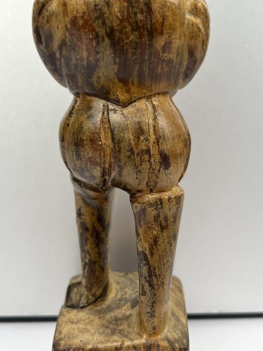 "Antigua figura de arte popular de madera de cerezo tallada a mano - escultura primitiva de 7""" - Imagen 7 de 16