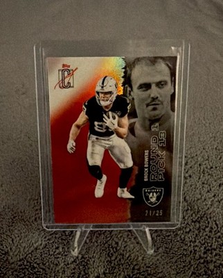 🔥25 Topps Signature Class #34 Brock Bowers /25 Red Refractor🔥Las Vegas Raiders