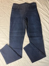 Spanx Denim Leggings Women  s Size M Long Dark Wash High Rise Stretch Jeggings