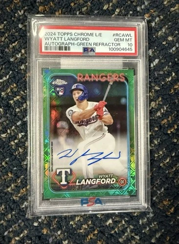2024 Topps Chrome Logofractor MLB Ref Auto Wyatt Langford #RCA-WL Green /99