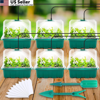 Yskea Seed Starter Tray with Light, 6PCS Kit Medium, Green