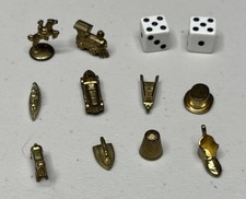 1985 Monopoly Deluxe Anniversary Edition 10 Gold Tokens Replacement Parts  Dice