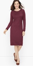 Talbots plus XL Wine burgundy Sweater Dress minimalist knit relaxed MIDI NWT