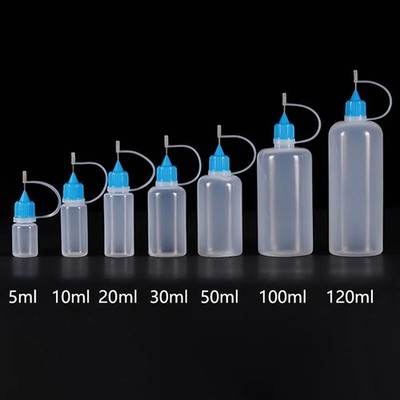 5ml 10ml 20ml 30ml 100ml 120ml Kunststoff Squeezable Tip Applikator Flasche Refil