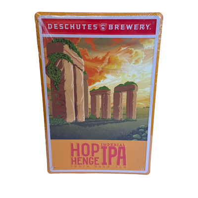 Deschutes Brewery Hop Henge IPA Metal Tin Tacker Bar Sign 18''x12'' - NEW