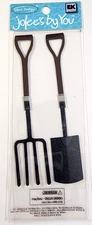 Shovel Pitchfork Gardening Tools Farmer Jolee's By You 3D Embellishment