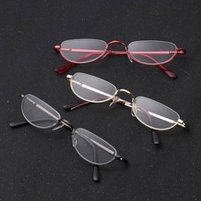 Reading Glasses Spring Hinges Half Moon Semi Rimless Reader Unisex 1.0 4.0 NEW