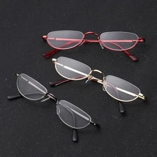 Reading Glasses Spring Hinges Half Moon Semi Rimless Reader Unisex +1.0~+4.0 NEW