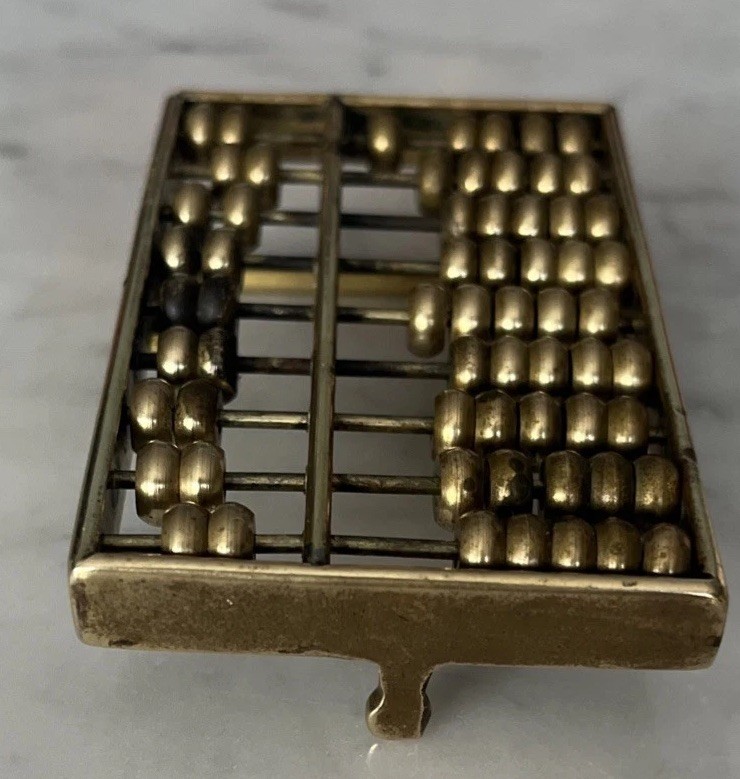 Vintage Super Cool Solid Brass Working Abacus Bel… - image 5