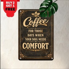 Funny Coffee Quote Metal Sign Vintage Cafe Kitchen Wall Plaque Decor 8x12
