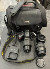 Nikon D3200 24.2MP Digital SLR Camera with 18-55mm and 55-200mm lens, bag  bat