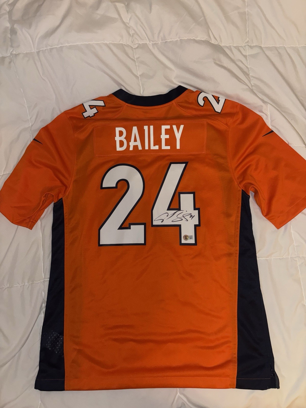 Champ Bailey Autographed Signed Denver Broncos NFL Nike Game Football Jersey 