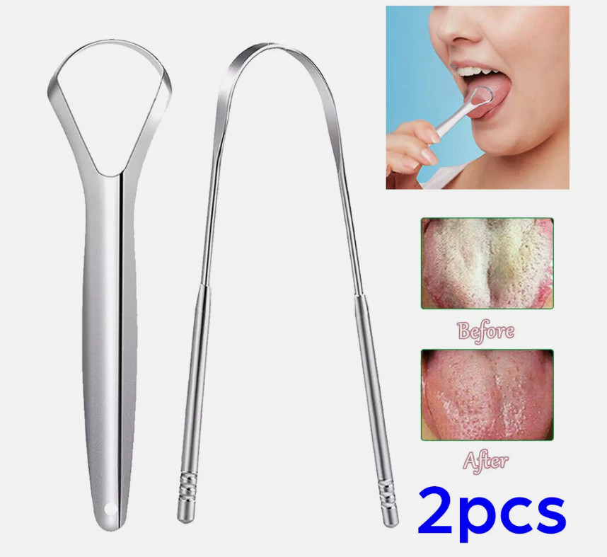 Raspador de Lengua Metal Acero Inoxidable Raspadores de Lengua para Adultos Restaurar Fresco